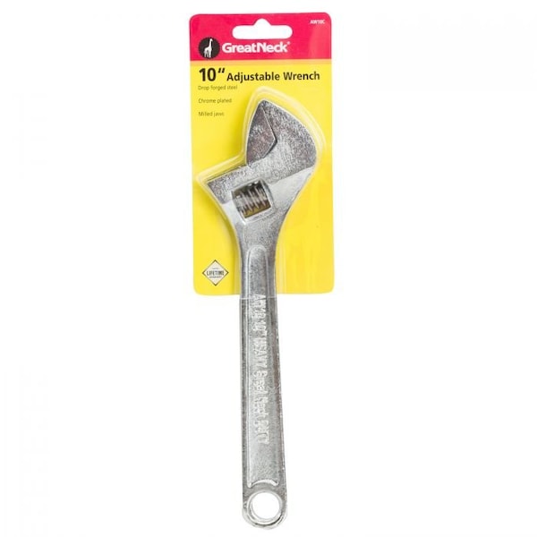 10-In Adjustable Wrench, Clam Shell